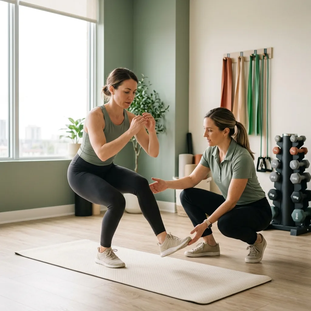 Progressive rehabilitation exercise with a therapist